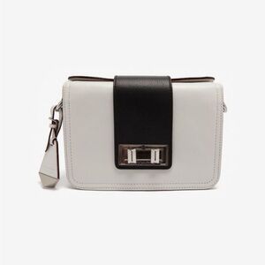 Rebecca Minkoff Clutch Colorblock Box Purse Handbag Cream Black